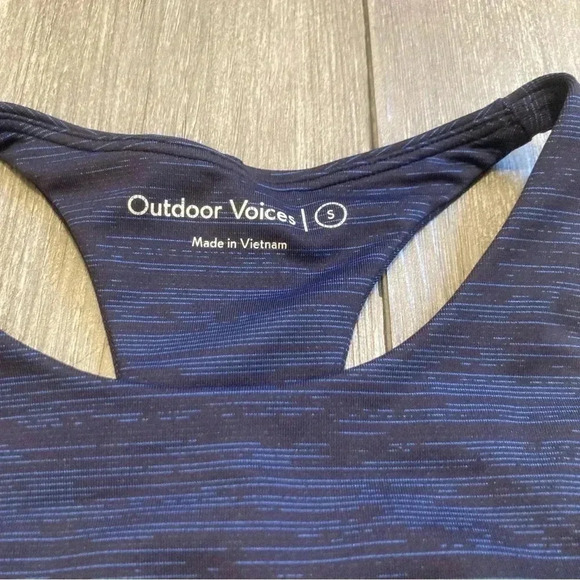 Outdoor Voices S Sports Bra TechSweat Move Free Crop Top Lightweight Baltic Blue - Picture 2 of 6